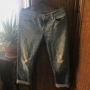 Levi 501 Tapered Distressed Jeans